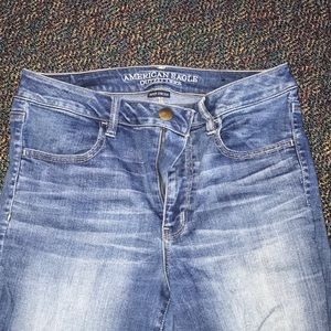high rise American eagle light blue jeans